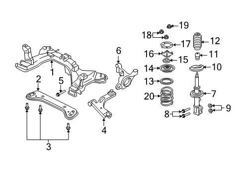 2009 Mercury Mariner Coil Spring, Front Diagram for 9L8Z-5310-C