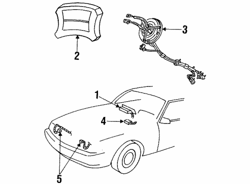 1995 Ford Mustang Driver Inflator Module Diagram for F7ZZ-63043B13-AAA