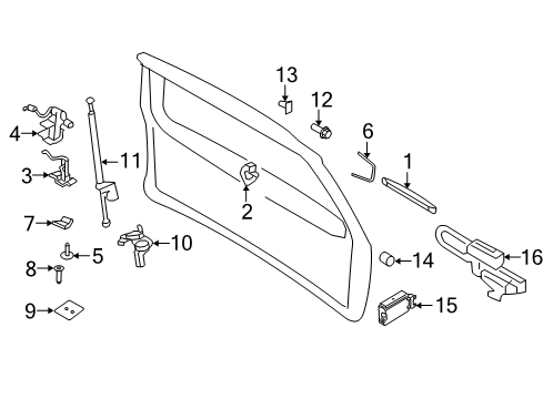 2009 Ford Expedition Lift Gate - Lock & Hardware Diagram
