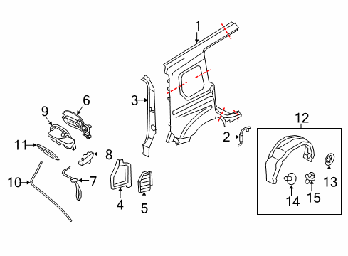 2015 Ford Transit Connect Side Panel & Components Diagram 8 - Thumbnail