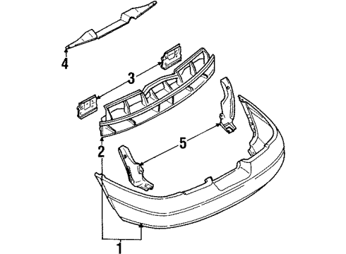 2000 Ford Escort Bumper Cover Diagram for XS4Z-17906-AA