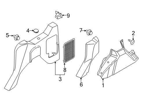 2023 Ford Transit Connect Interior Trim - Side Panel Diagram 7 - Thumbnail