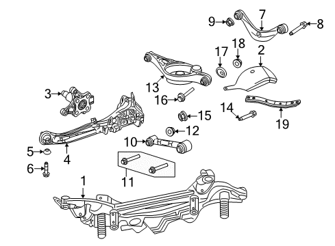 2009 Mercury Milan Rear Suspension Components, Lower Control Arm, Stabilizer Bar Diagram 4 - Thumbnail