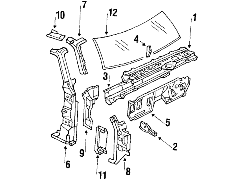 1986 Ford F-250 Cowl Diagram