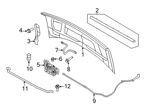 2021 Ford E-350 Super Duty Hood & Components Diagram