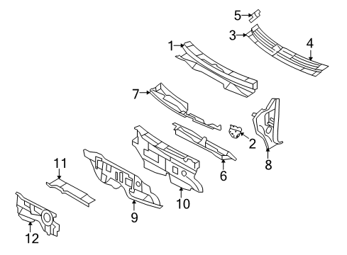 2009 Lincoln MKX Cowl Diagram