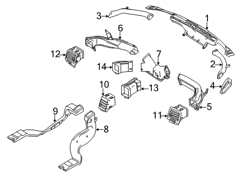 2010 Lincoln MKZ Air Duct, Rear Passenger Side Diagram for 7E5Z-18C420-A