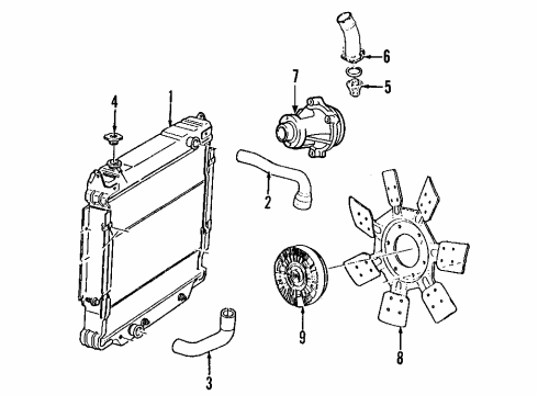 2005 Ford E-350 Super Duty Cooling System, Belts & Pulleys Diagram 6 - Thumbnail