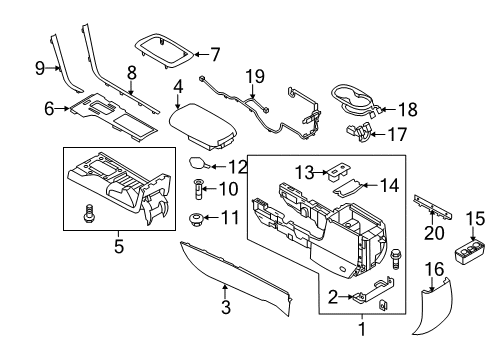 2012 Lincoln MKZ Finish Panel, Charcoal Diagram for BH6Z-54045A76-KA