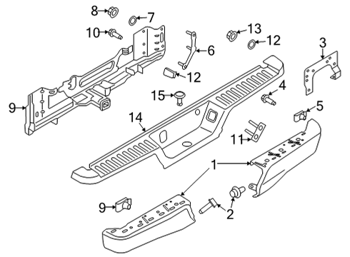 2023 Ford F-150 Bumper, Rear Diagram for ML3Z-17906-KAPTM
