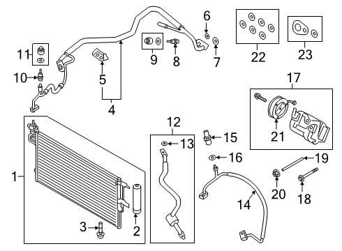 2021 Ford Transit Connect A/C Condenser, Compressor & Lines Diagram