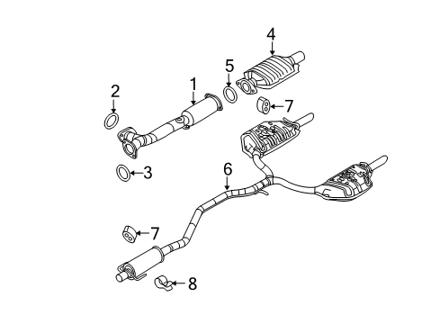 2008 Mercury Milan Exhaust Components Diagram 2 - Thumbnail