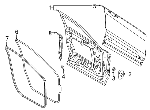2023 Ford Explorer Door & Components Diagram
