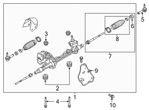 2011 Ford Explorer Steering Column & Wheel, Steering Gear & Linkage Diagram