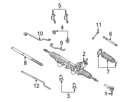 2004 Ford Explorer Sport Trac Steering Column, Steering Gear & Linkage Diagram 2 - Thumbnail
