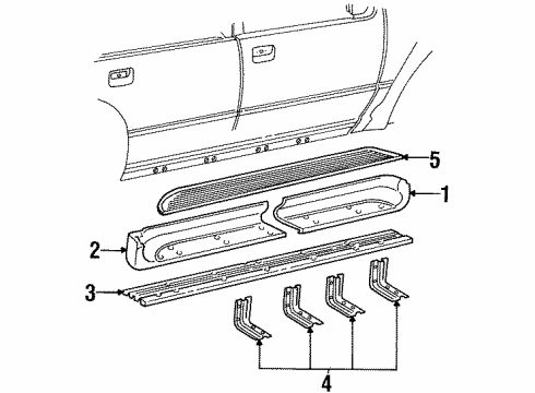 1998 Mercury Mountaineer Running Board Diagram for F67Z-16450-CB