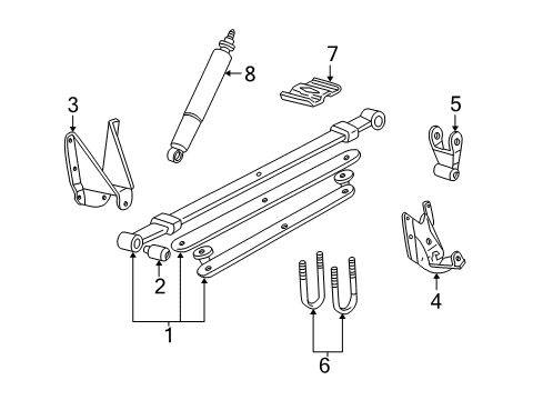 1999 Ford F-250 Leaf Spring, Rear Diagram for 4L3Z-5560-XA