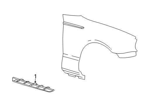 2004 Ford Thunderbird Nameplate, Front Driver Side Diagram for 1W6Z-16178-BA