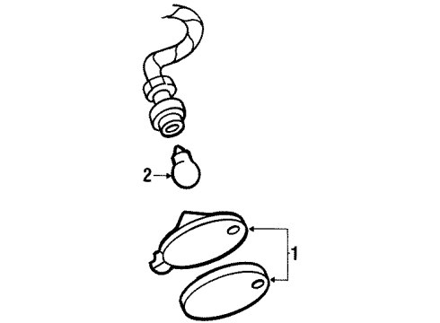 1998 Ford Taurus Side Marker Lamps, License Lamps Diagram