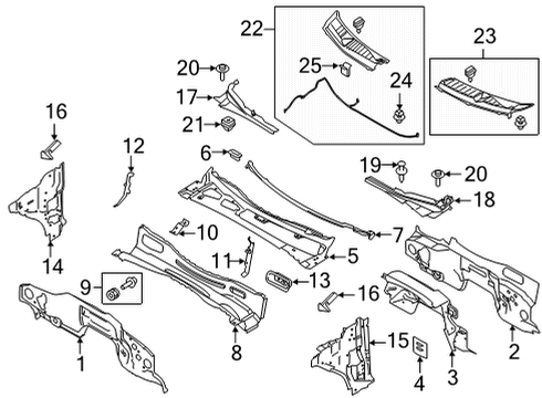 2022 Ford F-150 Cab Cowl Diagram 1 - Thumbnail