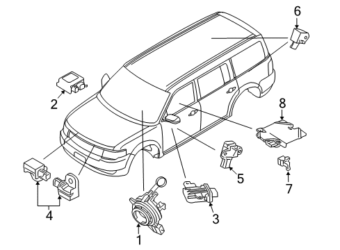 2010 Ford Flex Air Bag Components Diagram
