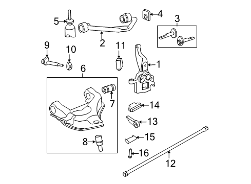 2007 Ford Ranger Front Suspension, Control Arm Diagram 4 - Thumbnail