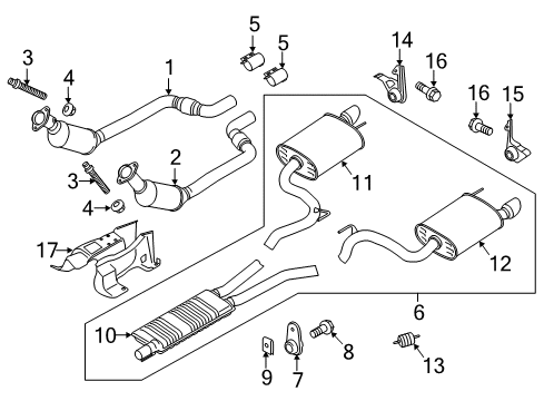 2017 Ford Mustang Exhaust Components Diagram 2 - Thumbnail