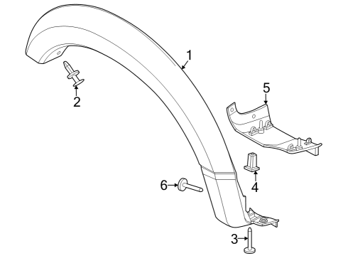 2023 Ford F-250 Super Duty Exterior Trim - Fender Diagram