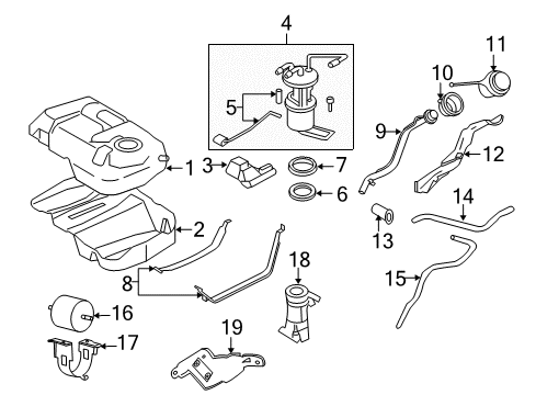 2008 Ford Escape Fuel Cap Diagram for 7S4Z-9030-A