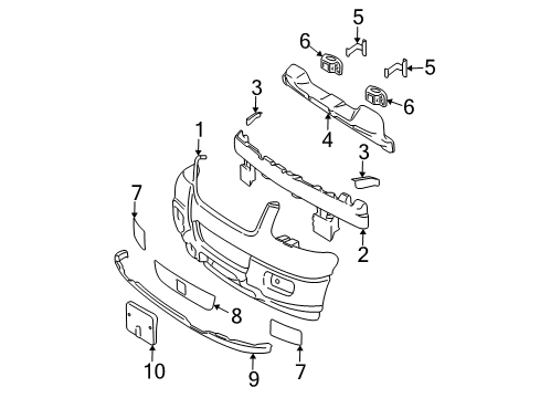 2004 Ford Expedition License Bracket, Front Diagram for 2L1Z-17A385-AB