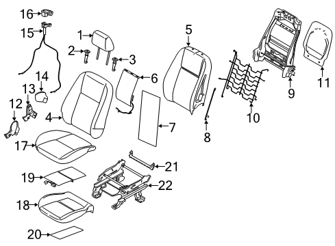 2014 Ford Transit Connect Front Seat Components Diagram