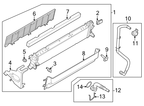 2023 Ford F-350 Super Duty Auxiliary Radiator Support Bracket, Upper Passenger Side Diagram for LC3Z-8A193-B