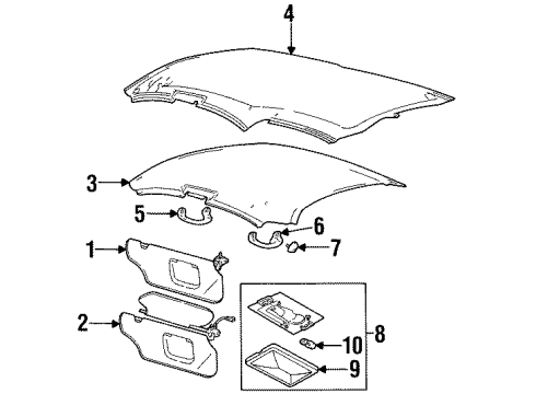 1998 Ford Taurus Interior Trim - Roof Diagram