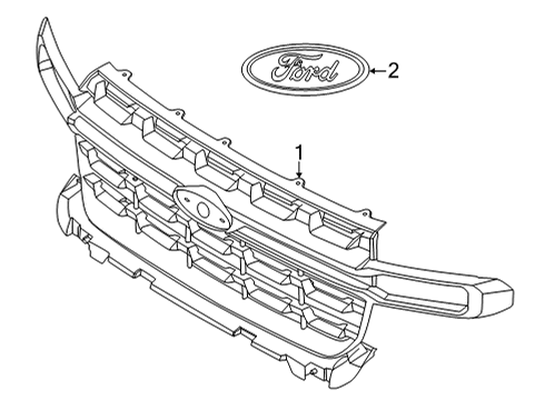 2023 Ford Maverick Grille & Components Diagram 1 - Thumbnail