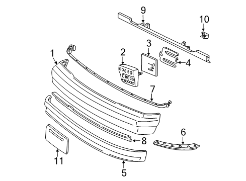 1992 Ford E-150 Econoline Front Bumper Diagram