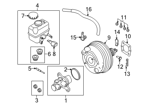 2014 Ford Mustang Brake Booster Diagram for DR3Z-2005-A