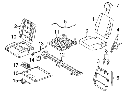 2009 Ford Taurus X Seat Cover, Rear Passenger Side Diagram for 8A4Z-7463804-JA