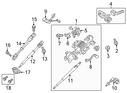 2014 Ford F-150 Steering Column Diagram for CL3Z-3C529-AF
