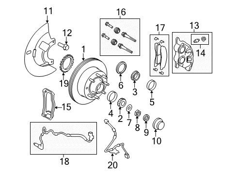 2013 Ford E-250 Front Brakes Diagram