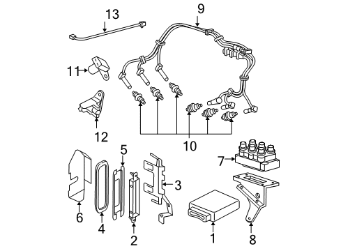 2008 Ford Explorer Ignition Coil, Brown Diagram for 8L3Z-12029-A