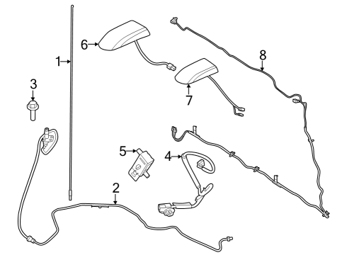 2023 Ford F-350 Super Duty Antenna & Radio Diagram 1 - Thumbnail