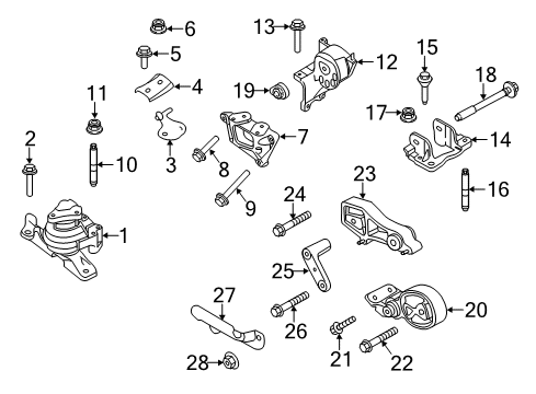 2015 Lincoln MKS Engine & Trans Mounting Diagram 2 - Thumbnail