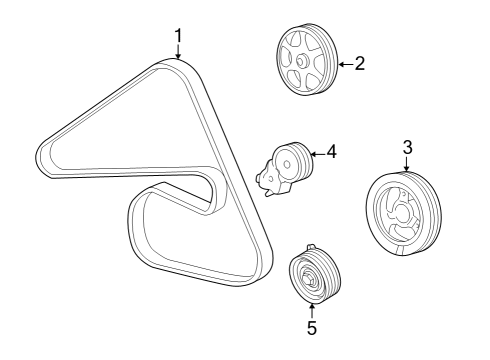 2005 Mercury Mariner Idler Pulley Diagram for 3M4Z-6C348-CA