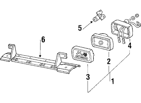 1984 Ford Mustang Fog Lamps, Park Lamps, Side Marker Lamps Diagram 2 - Thumbnail