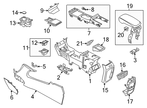 2019 Lincoln MKC Center Console Diagram 1 - Thumbnail