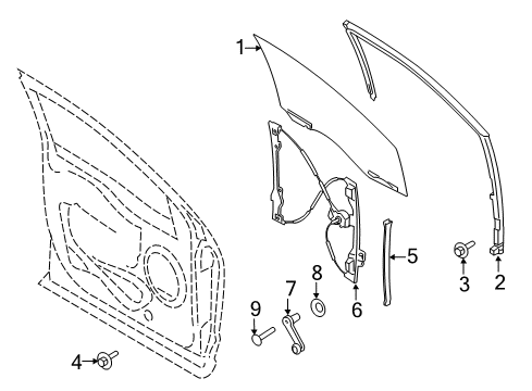 2018 Ford F-350 Super Duty Front Door - Glass & Hardware Diagram