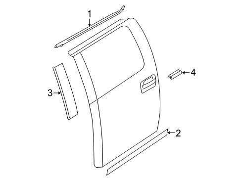 2011 Ford F-150 Exterior Trim - Rear Door Diagram 1 - Thumbnail
