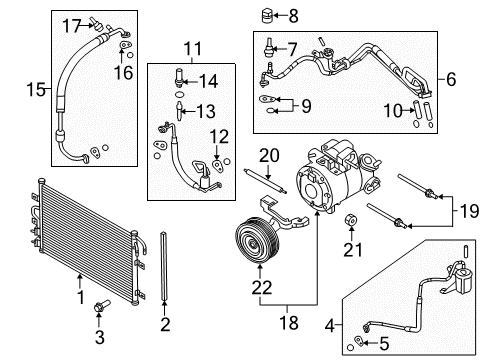 2017 Lincoln MKT A/C Condenser, Compressor & Lines Diagram