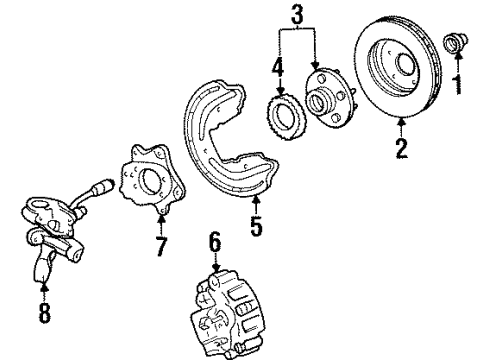 1993 Ford Taurus Rear Brakes Diagram 1 - Thumbnail