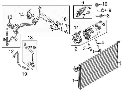 2014 Ford Focus A/C Condenser, Compressor & Lines Diagram 4 - Thumbnail